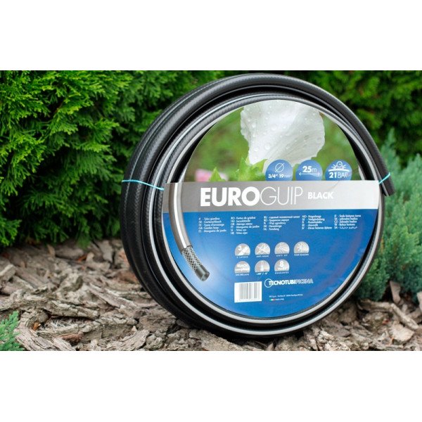 Шланг садовий Tecnotubi Euro Guip Black для поливу діаметр 1/2 дюйма, довжина 25 м (EGB 1/2 25) -3