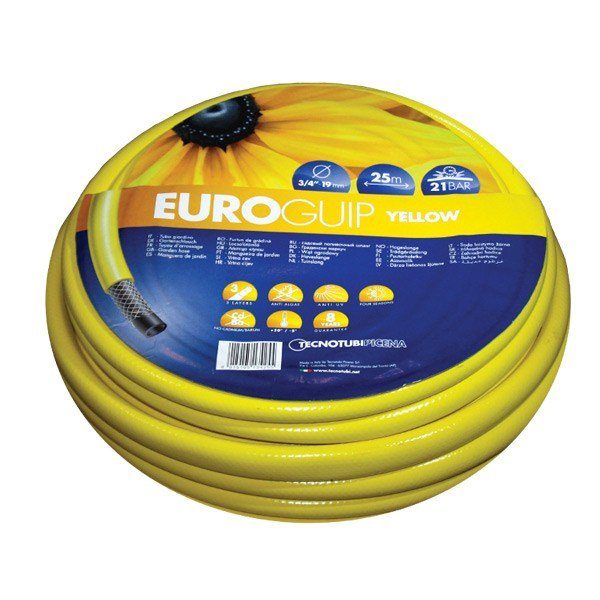 Шланг садовий Tecnotubi Euro Guip Yellow для поливу діаметр 1/2 дюйма, довжина 50 м (EGY 1/2 50) -1