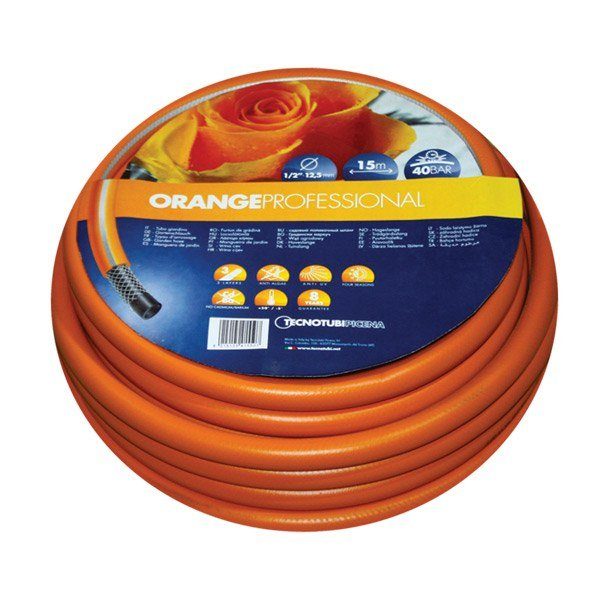 Шланг садовий Tecnotubi Orange Professional для поливу діаметр 1/2 дюйма, довжина 50 м (OR 1/2 50) -1