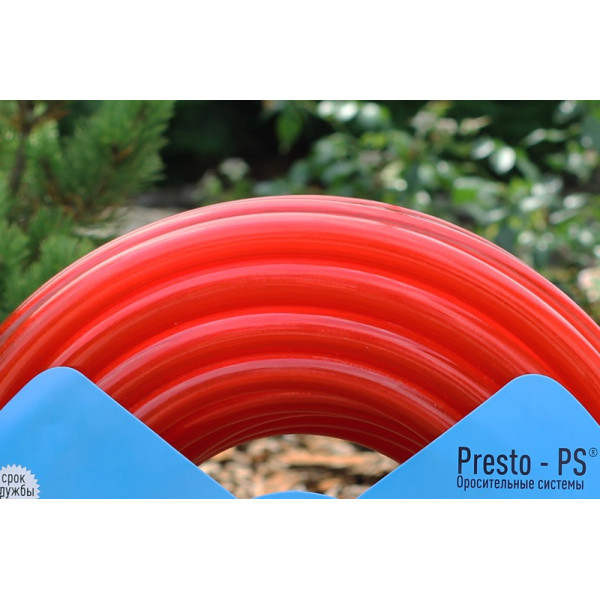 Шланг поливальний Presto-PS силікон садовий Caramel (червоний) діаметр 3/4 дюйма, довжина 20 м (SE-3/4 20) -5