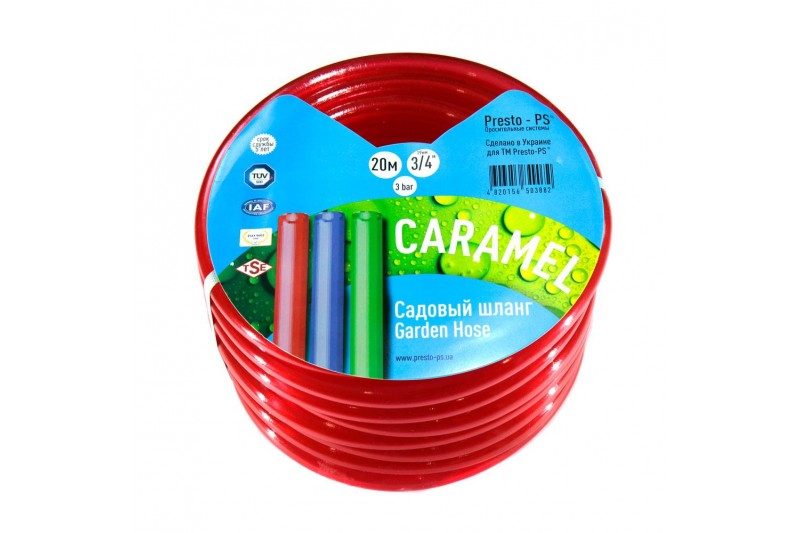 Шланг поливальний Presto-PS силікон садовий Caramel (червоний) діаметр 3/4 дюйма, довжина 30 м (SE-3/4 30)
