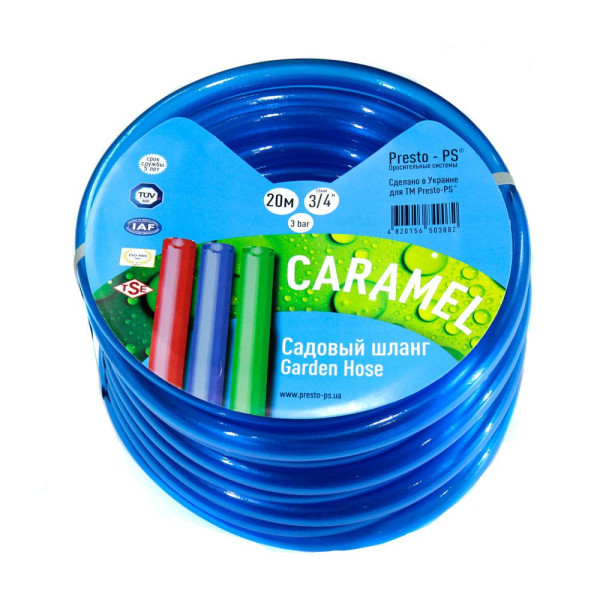 Шланг поливальний Presto-PS силікон садовий Caramel (синій) діаметр 3/4 дюйма, довжина 30 м (CAR B-3/4 30) -1