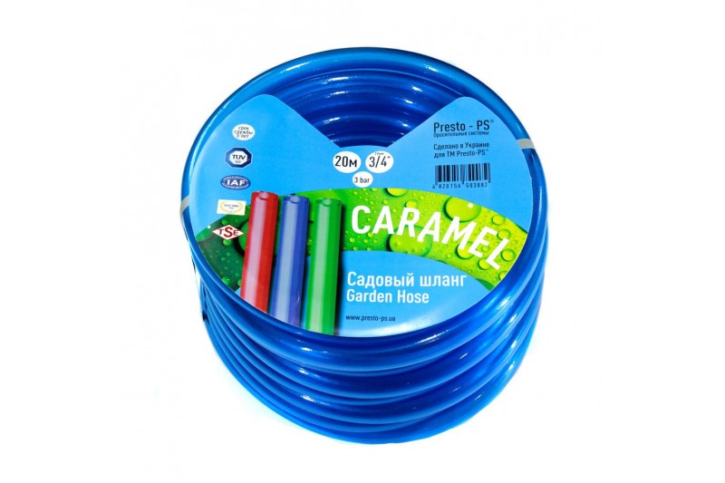 Шланг поливальний Presto-PS силікон садовий Caramel (синій) діаметр 1/2 дюйма, довжина 20 м (CAR B-1/2 20)