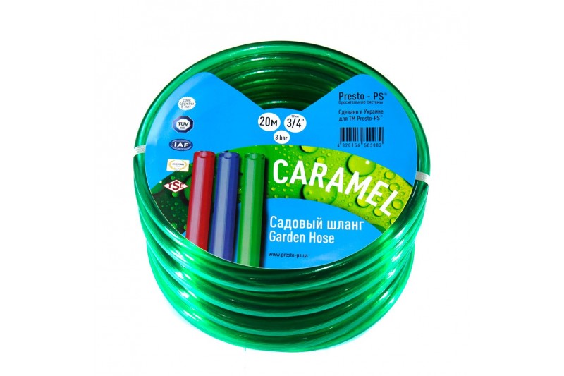 Шланг поливальний Presto-PS силікон садовий Caramel (зелений) діаметр 3/4 дюйма, довжина 30 м (CAR-3/4 30)