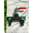 Кран шаровий Presto-PS на 2 виходи з внутрішнім різьбленням 3/4-1 дюйм (4080)