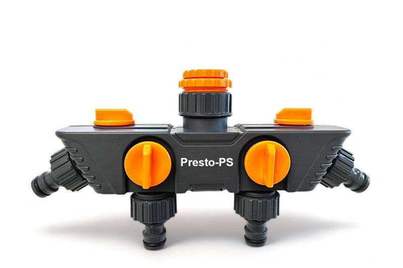 Кран шаровий Presto-PS на 4 виходи з внутрішнім різьбленням 1/2-3/4-1 дюйм (5010)
